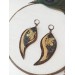 medium feathers earrings genuine leather jewelry  