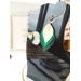 leather feather earrings yellow green , genuine leather jewelry 