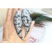 printed black long feathers earrings genuine leather jewelry  