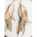 Multi layered earrings made from genuine leather
