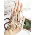 Multi layered earrings made from genuine leather