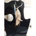 Multi layered earrings made from genuine leather
