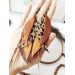 brown long feathers earrings genuine leather jewelry  