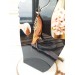 brown long feathers earrings genuine leather jewelry  
