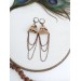 sand brown drop chain leather earrings genuine leather jewelry 
