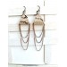 sand brown drop chain leather earrings genuine leather jewelry 