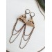 sand brown drop chain leather earrings genuine leather jewelry 