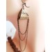 sand brown drop chain leather earrings genuine leather jewelry 