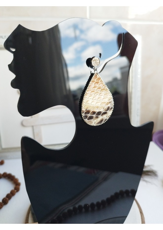 medium drop earrings genuine leather jewelry  stud earrings