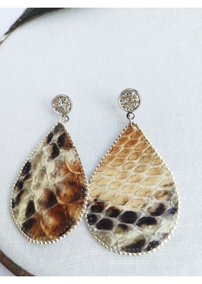 medium drop earrings genuine leather jewelry  stud earrings