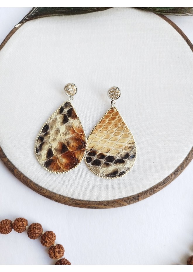 medium drop earrings genuine leather jewelry  stud earrings