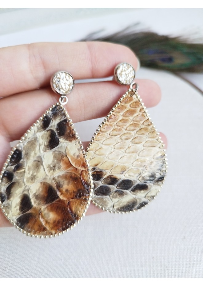 medium drop earrings genuine leather jewelry  stud earrings