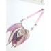 beige sand leather feather necklace