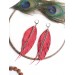 Unique high quality hand cut genuine leather feather earrings.