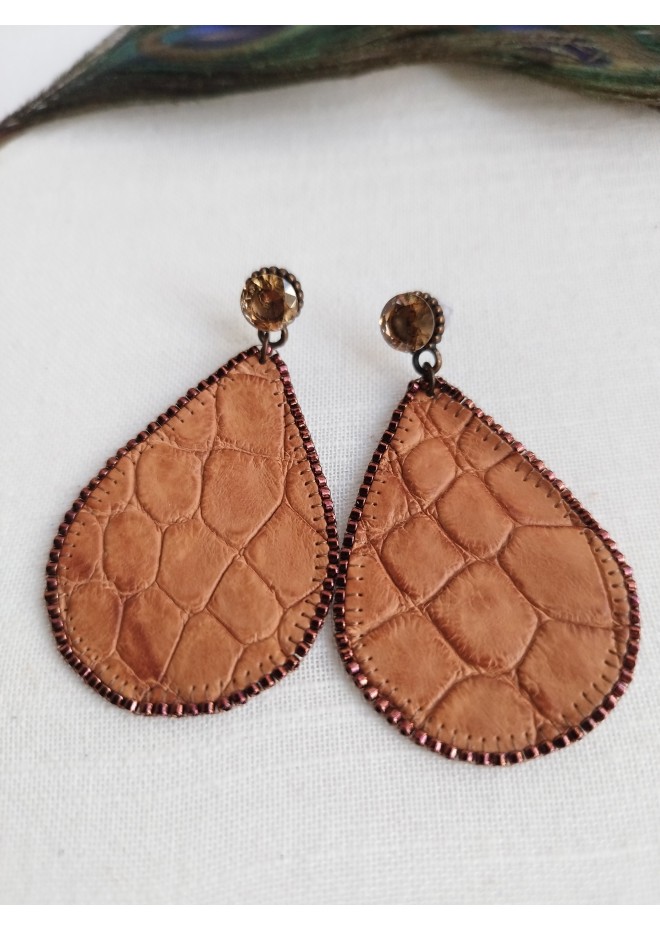 medium drop earrings genuine leather jewelry  stud earrings