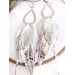 Multi layered earrings made from genuine leather