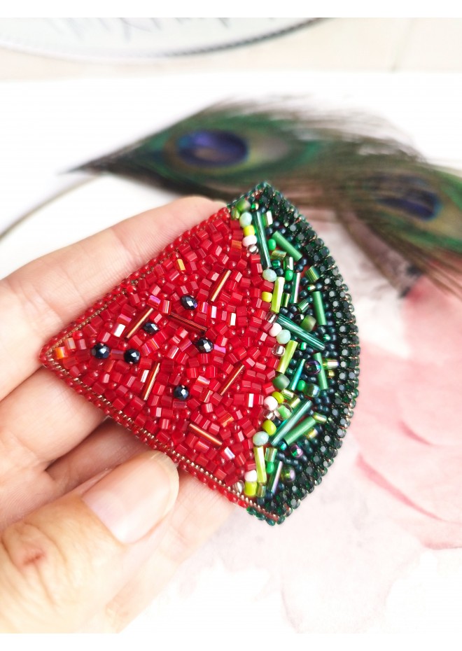 beaded watermelon brooch  for coat