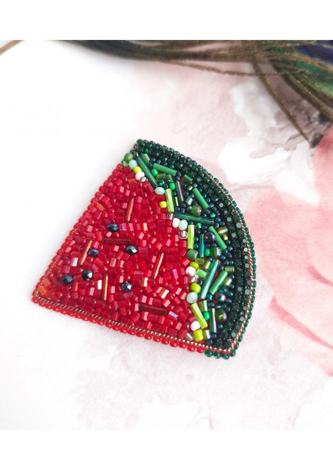 beaded watermelon brooch  for coat