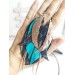 long leather feather earrings genuine leather jewelry animalprint 