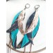 long leather feather earrings genuine leather jewelry animalprint 