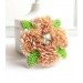 beaded flower brooch peach