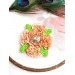 beaded flower brooch peach