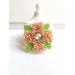 beaded flower brooch peach