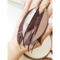 long leather feather earrings genuine leather jewelry 
