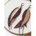 long leather feather earrings genuine leather jewelry 