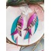 long leather feather earrings genuine leather jewelry 