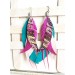 long leather feather earrings genuine leather jewelry 