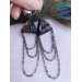 black drop chain leather earrings genuine leather jewelry 