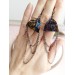 black drop chain leather earrings genuine leather jewelry 