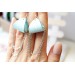 mint  silver drop chain leather earrings genuine leather jewelry 
