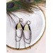 black gold drop chain leather earrings genuine leather jewelry 