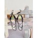 black gold drop chain leather earrings genuine leather jewelry 