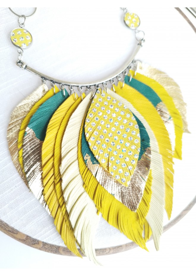 bright neon yellow and green evening jewelry