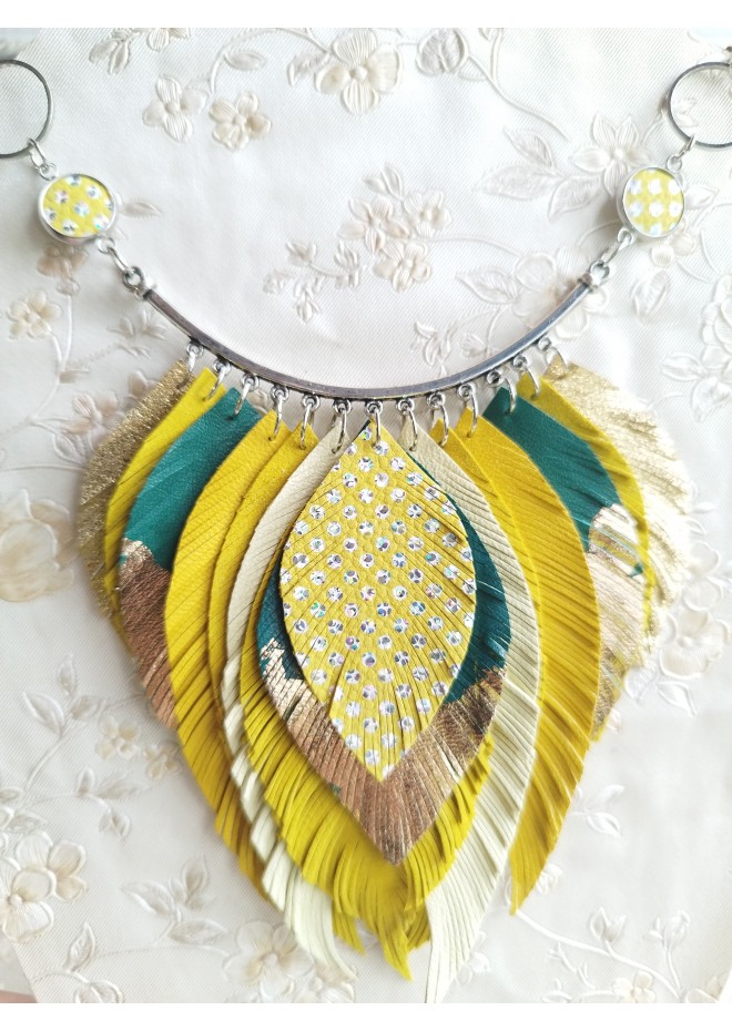 bright neon yellow and green evening jewelry