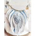 blue white bib leather feather necklace