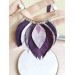 purple bib leather feather necklace