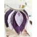 purple bib leather feather necklace