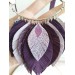 purple bib leather feather necklace