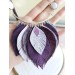 purple bib leather feather necklace