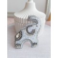 beaded embroidery brooch elephant