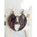burgundy long feathers earrings genuine leather jewelry  