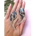 beige long feathers earrings genuine leather jewelry  