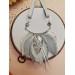 gray leather feather necklace