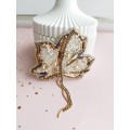 beaded  gold leaf brooch  