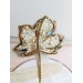 beaded  gold leaf brooch  