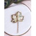 beaded  gold leaf brooch  